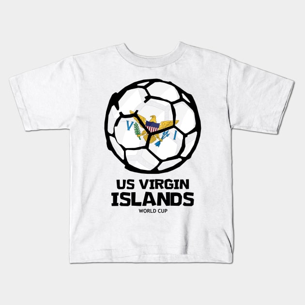 US Virgin Islands Football Country Flag Kids T-Shirt by KewaleeTee